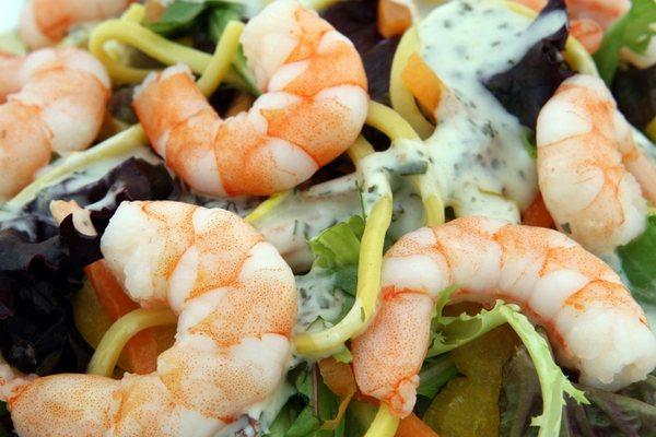 Shrimp with vegetables.