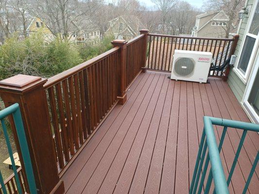 Install new composite decking & Refinish handrails