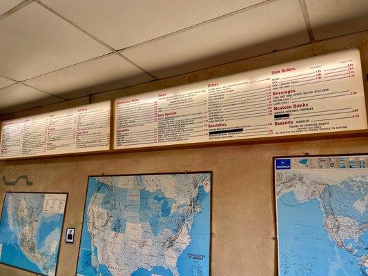 The whole menu board !