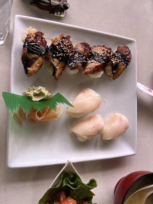 Eel and Albacore nigiri