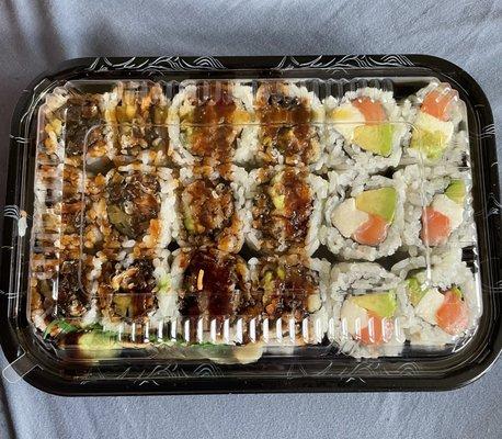 Philadelphia Roll Maki Lunch with Any 3 Rolls Salmon Skin Roll Crab Tempura Roll