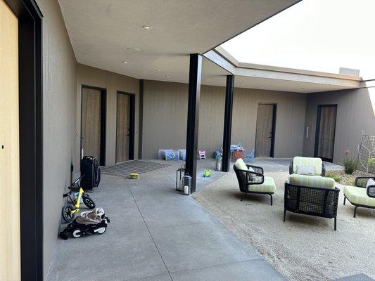 The interior of the Guest House -- the worst-designed "three-bedroom suite" I've ever seen. It's not a real suite, just 4 separate rooms.