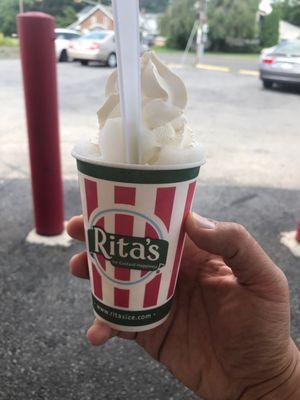 Gelati with vanilla custard and Pina Colada Italian ice