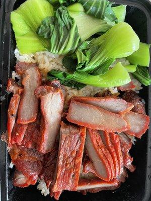 981. Cantonese Roasted Meat Over Rice with 1 Item Lunch