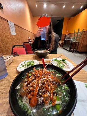 Eye round steak pho