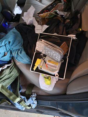 Garbage and Needles found in the car