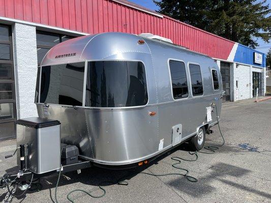 Airstream travel trailer de-winterization