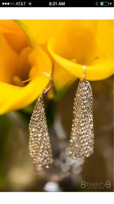 My wedding day flowers and my earrings