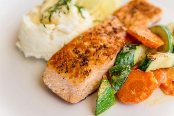 Salmon and veggies