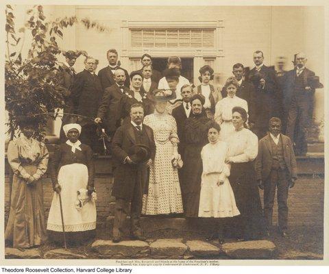 This photo was taken in 1905 when President Theodore Roosevelt visited his mother's childhood home, Bulloch Hall.