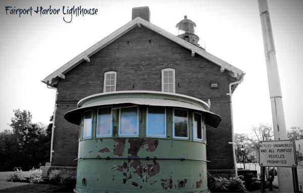 This odd looking rounded green addition was once the pilot house for the freighter Frontenac.