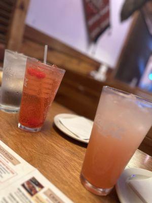 Shirley temple and wild strawberry lemonade