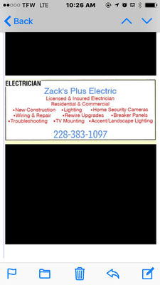 If it has anything to do with electricity or anything to do with wires or cables give call "we do it all"