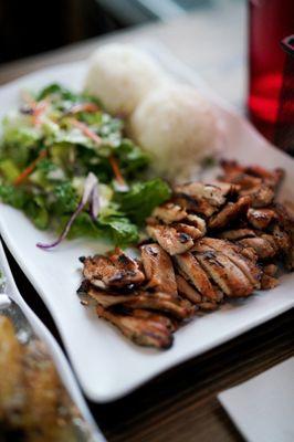 If you like teriyaki, the chicken is moist and very flavorful as they marinate it for a few days then they grill it.