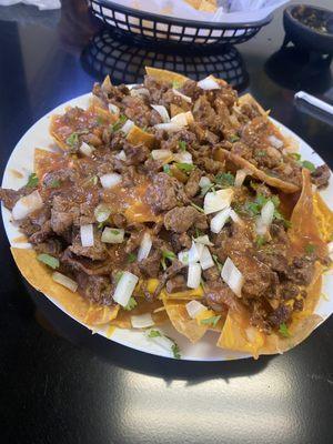 Carne asada nachos