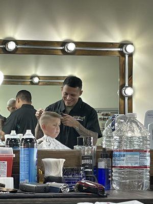 DW getting a fresh fade from Diego Garcia