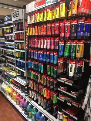 Acrylic paint selection.