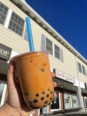 Thai tea with tapioca pearls