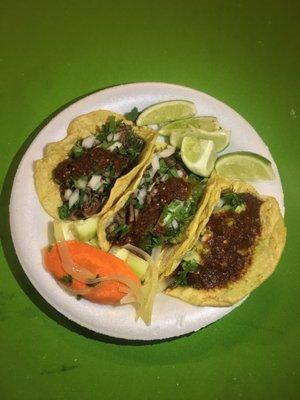 Tacos were crazy flavorful. Try the red salsa!