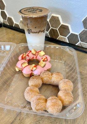 English toffee coffee, cheesecake and churro donuts