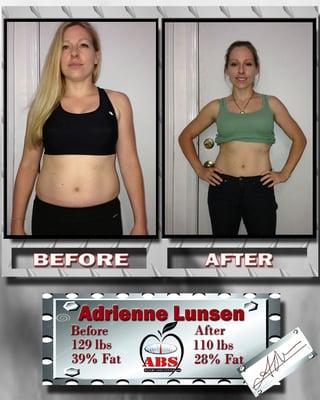 Adrienne Lost 19 lbs in 23 days doing our weight loss program and she looks great!