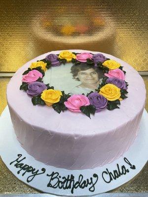 Floral picture cake