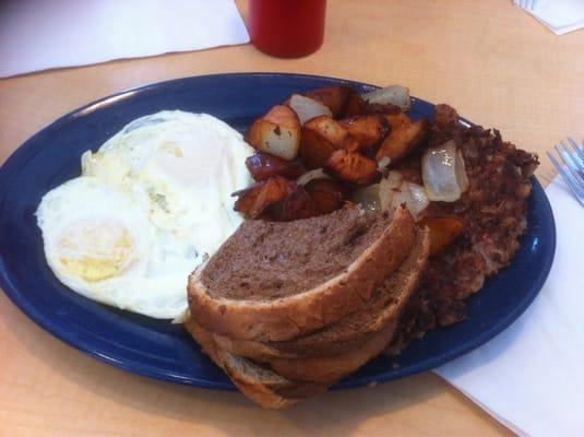 Corn beef hash and eggs