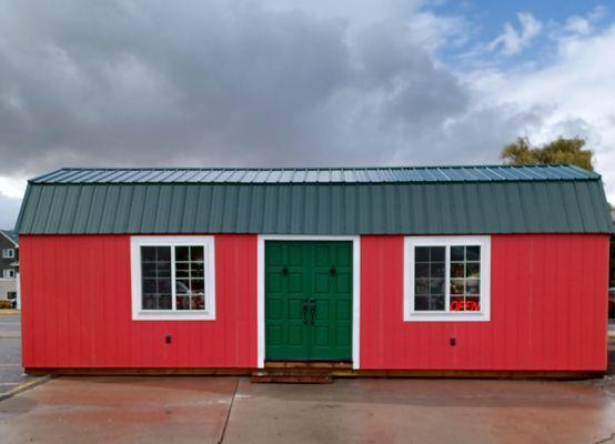 The front of the Christmas Shoppe at Merrill Family Holidays sales lot.