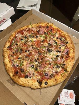 Meat lovers pizza