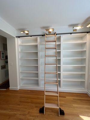 Built in bookcase with ladder