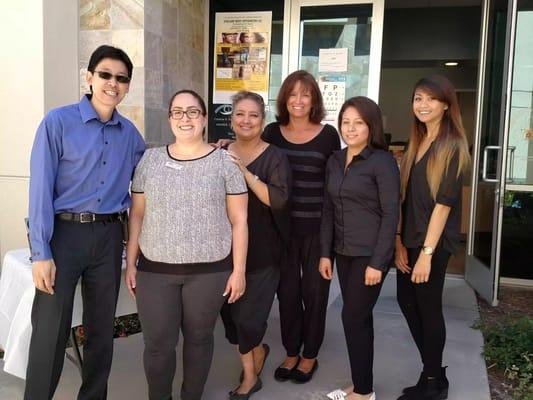 Our staff celebrating 10 years of EyeCare West OC!