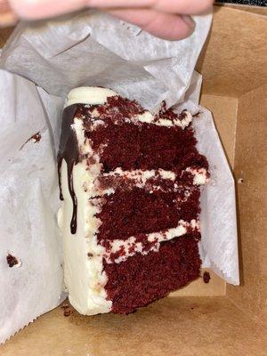 Red velvet cake slice