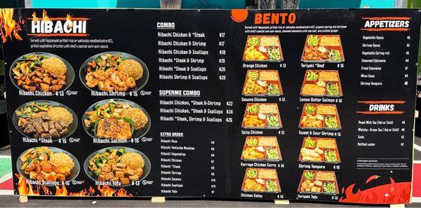 Hibachi and Bento Menu