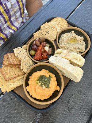 Hummus and olive tray. Good portion and great taste.