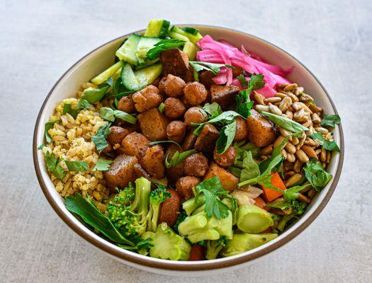 Slow Roasted Chickpea and Potato Hearty Bowl. Vegan, gluten free, and simply delish