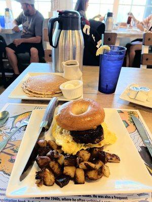 Bagel steak and eggs were awesome!