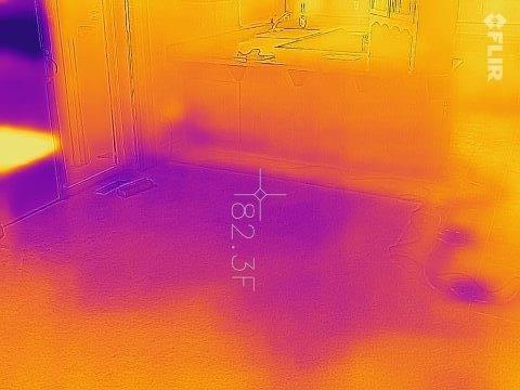 Thermal Imaginary revealing moisture trapped in floor.