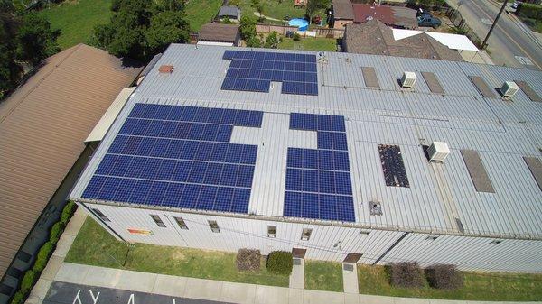 Solar Art on top of Church