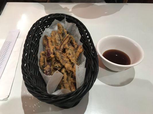 Purple sweet potato tempura