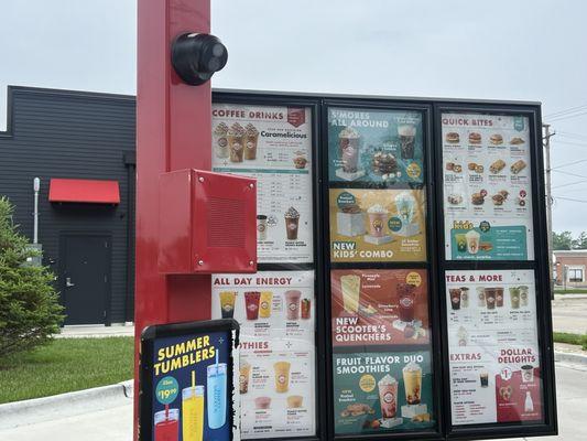 Drive through menu