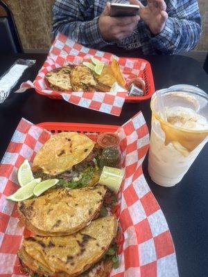 Tacos Birria and Horchata