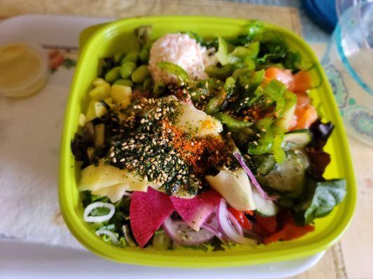 Poke Bowl - gorgeous bowl of spicy ahi tuna & salmon w/ oodles of Japanese ingredients