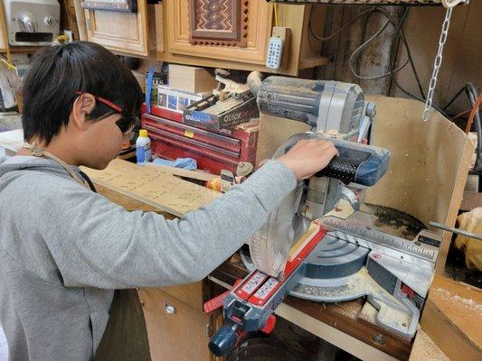 We are the only woodworking school that trains kids under 15. Children students are accepted is based on whether they can take instruction.