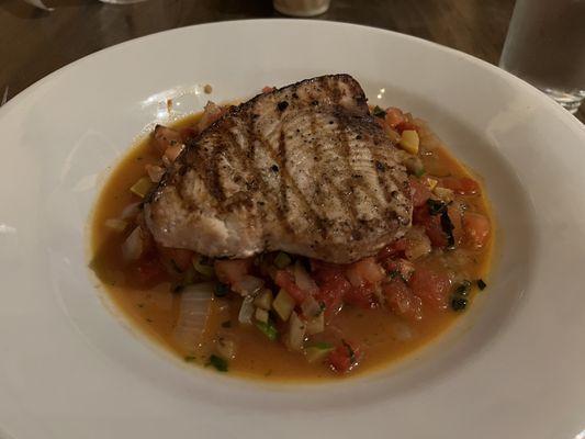 Swordfish special with ratatouille. The ratatouille was divine and the swordfish was good and not overcooked.