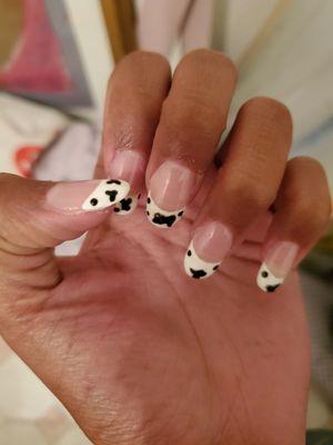 Cow print French tips!