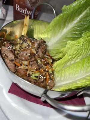 Korean beef lettuce wraps