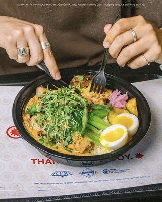 Smoked brisket kare kare bowl