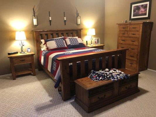 Knotty alder bedroom set