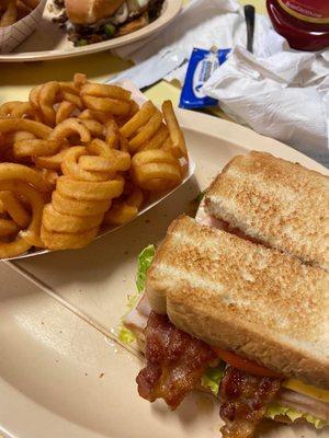 Turkey Club with Curly Fries