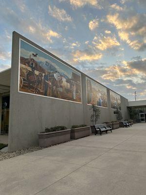 Murals heading into the Moreno Valley Conference & Recreation Center